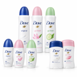Dove deodorant sprays, roll-ons and sticks for wholesale