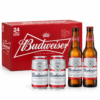 Budweiser beer cans, bottles and wholesale case