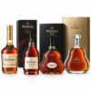 Hennessy VS, VSOP, XO and Paradis Cognac bottles